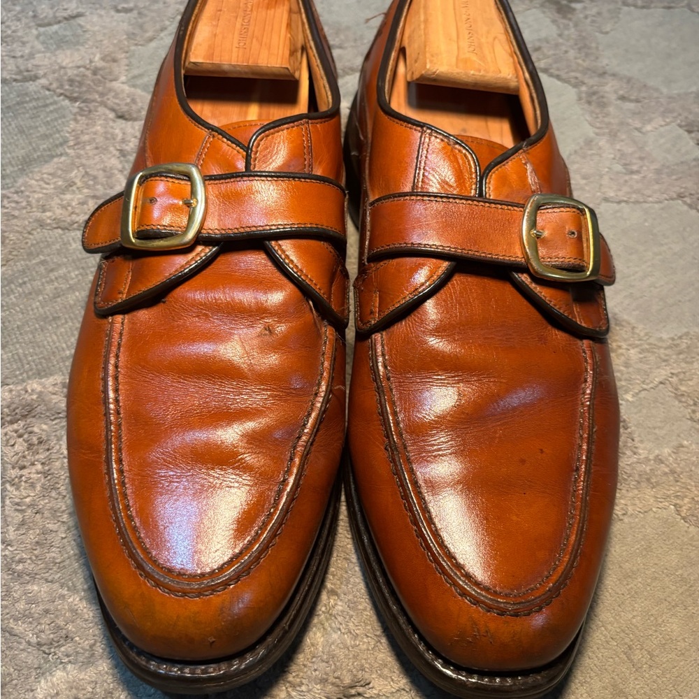 Men's Cognac Leather Loafers 11.5